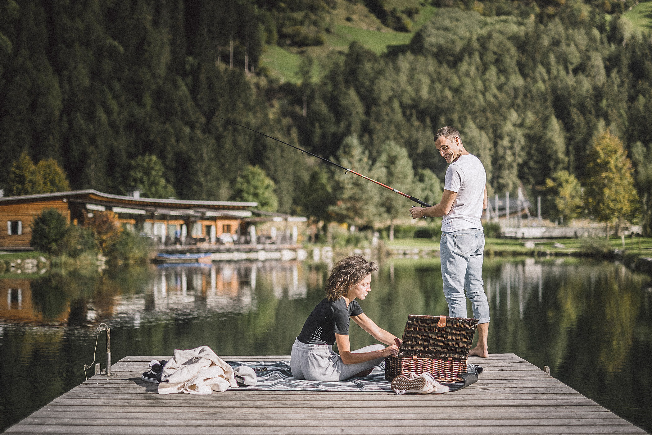 Picknick und Angeln